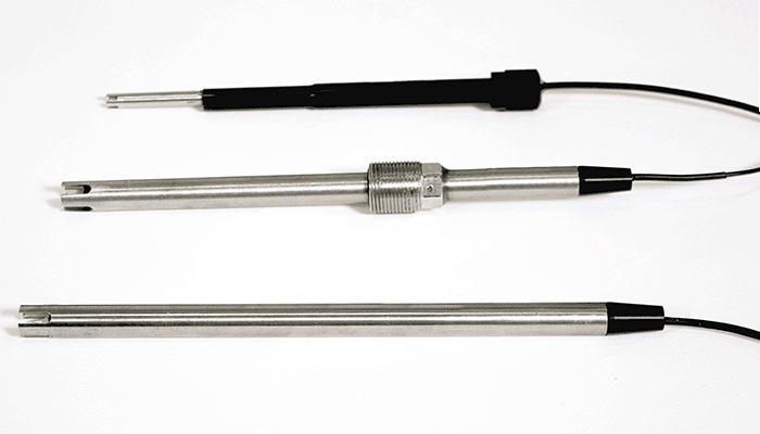 Three examples of sensors with steel tubes